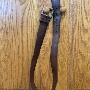 Vintage Leather Belt Likely Size 32. 41 Inches Long including buckle